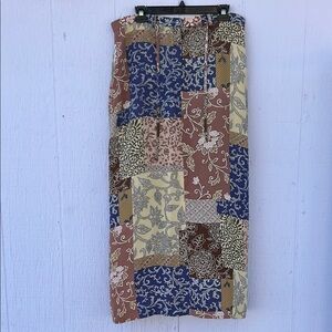 J. Jill Patchwork Boho Zip Up Maxi Skirt